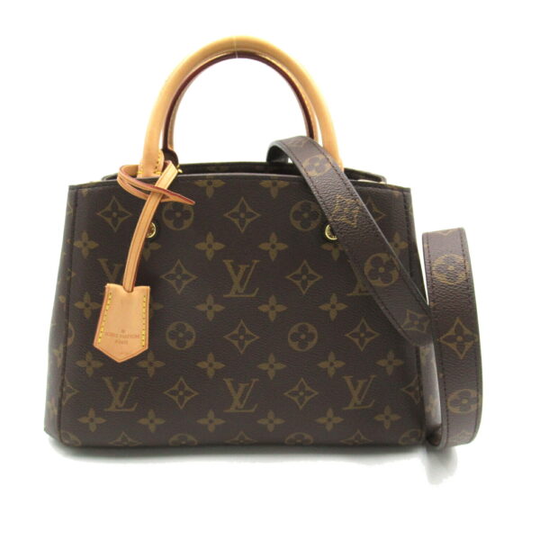 2118300050064 1 Louis Vuitton Montaigne BB Tote Bag Monogram Brown