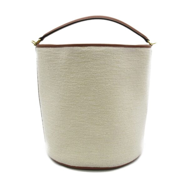 2118400118756 3 Celine Cotton Calf Leather Bucket 16 2way Bag White