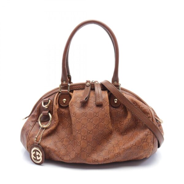 2118400125327 1 Gucci Sookie Guccisima Handbag Leather Brown