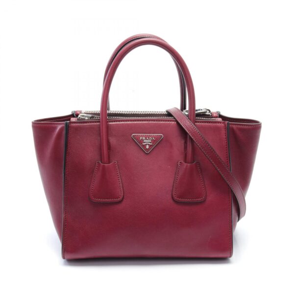 2118400130024 1 Prada Glacecalf Handbag Leather Bordeaux