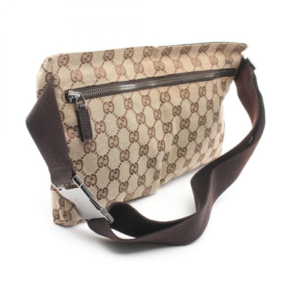 2118400138839 2 Gucci GG Waist Bag Body Bag Leather Beige Brown