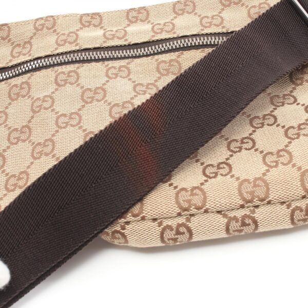 2118400138839 9 Gucci GG Waist Bag Body Bag Leather Beige Brown