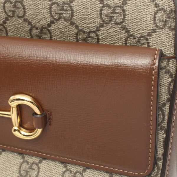 2118400141389 5 Gucci Horsebit 1955 Small GG Supreme Bag Leather Beige Brown