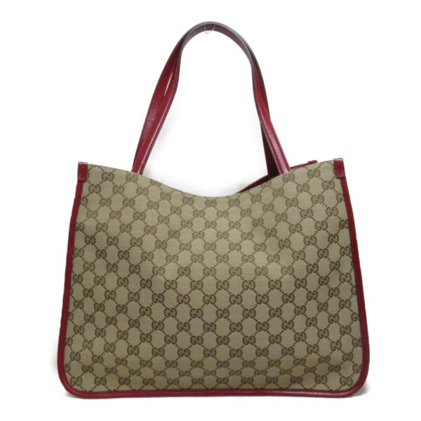 2118500038206 3 Gucci Horsebit Tote Bag GG Leather Beige Red