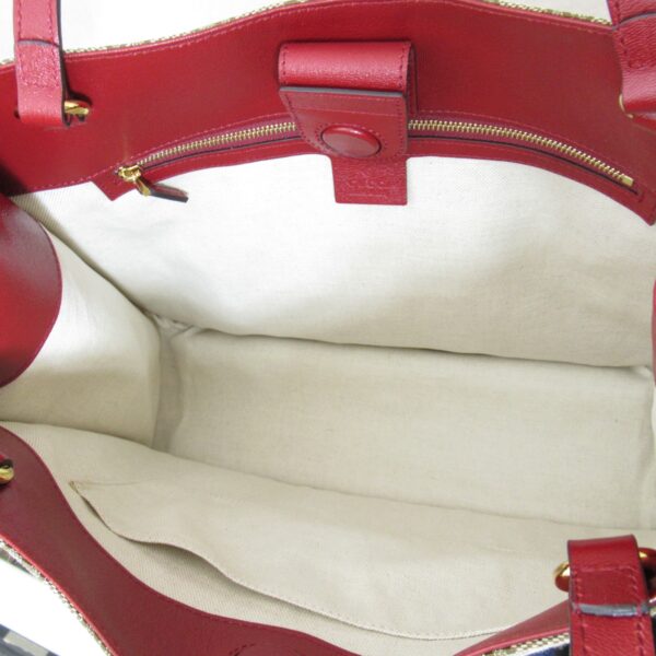 2118500038206 9 Gucci Horsebit Tote Bag GG Leather Beige Red