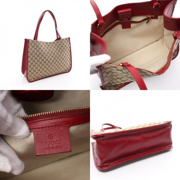 2118500038206 2c Gucci Horsebit Tote Bag GG Leather Beige Red