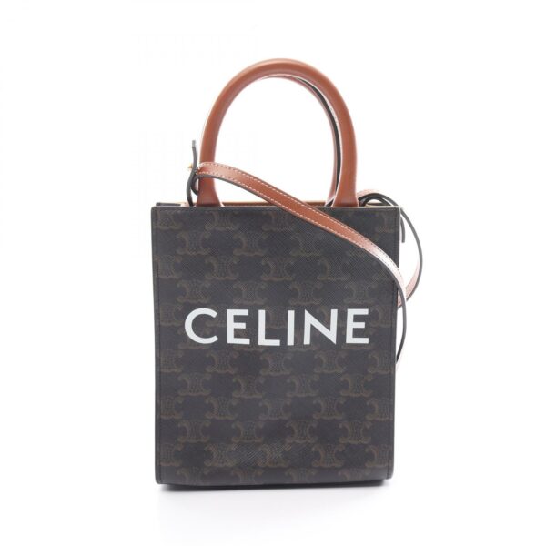 2118500046515 1 Celine Mini Vertical Triomphe Handbag Black Brown