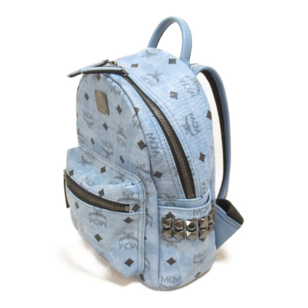 2118800091093 4 MCM Leather Rucksack Backpack Blue