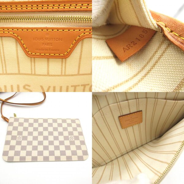 2118800098511 8c Louis Vuitton Neverfull MM Tote Bag Damier Azur White