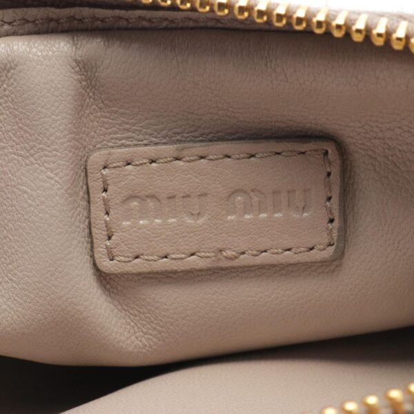 2118800104120 4 Miu Miu Pouch Bag Leather Beige