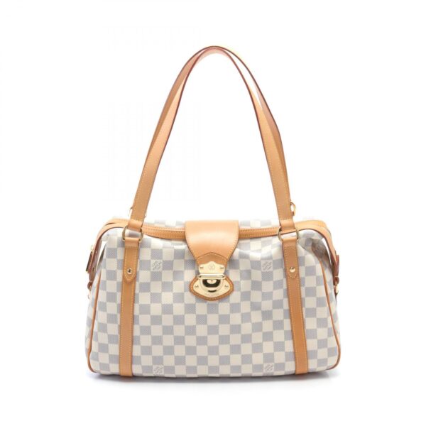 2118800109422 1 Louis Vuitton Stresa PM Leather Shoulder Bag Damier Azur White