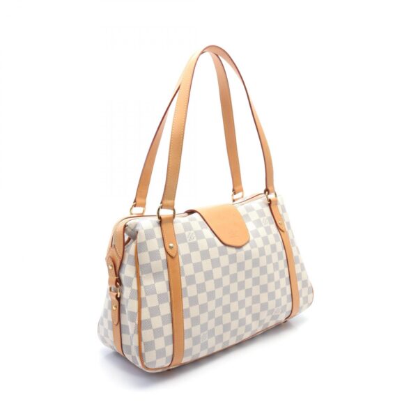 2118800109422 2 Louis Vuitton Stresa PM Leather Shoulder Bag Damier Azur White