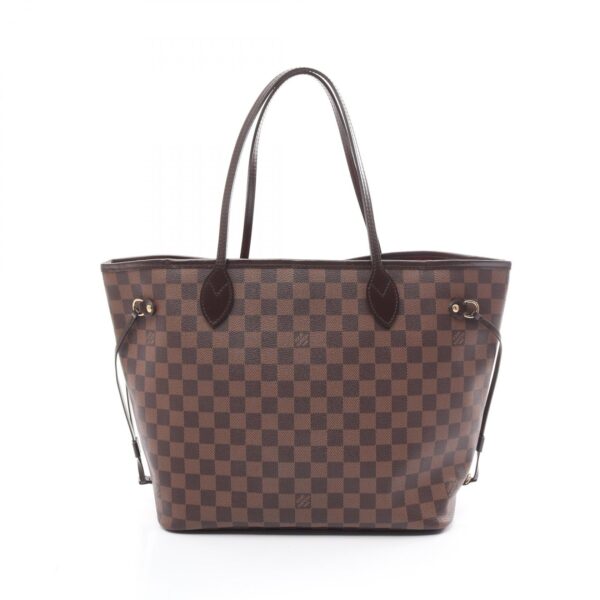 2118800109781 1 Louis Vuitton Neverfull MM Leather Tote Bag Damier Brown