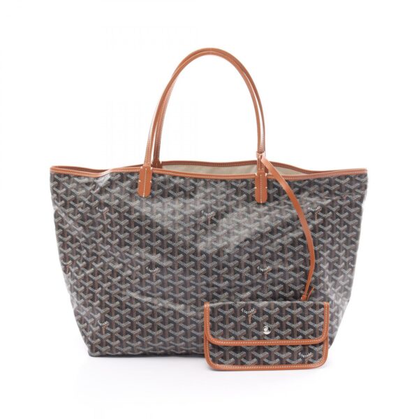 2118800110640 1 Goyard Saint Louis GM Tote Bag Leather Black White Brown