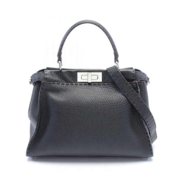 2118800111876 1 Fendi Peekaboo Regular Handbag Leather Black