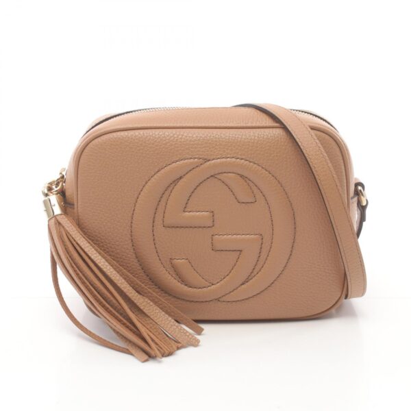 2118800112965 1 Gucci Soho Disco Bag Interlocking G Shoulder Bag Leather Beige