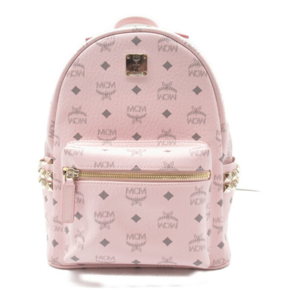 2118900030084 1 MCM Leather Visetos Stark Side Rucksack Backpack Powder Pink