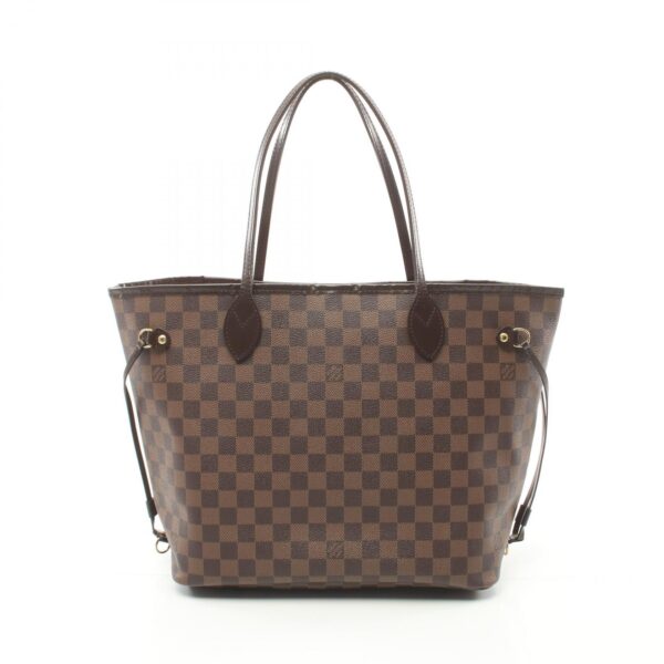 2118900032361 1 Louis Vuitton Neverfull MM Leather Tote Bag Damier Brown