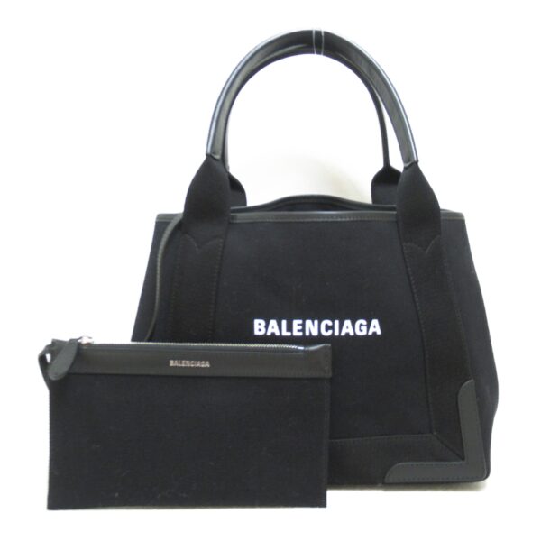 2119800006483 2 Balenciaga Navy Cabas S Tote Bag Black