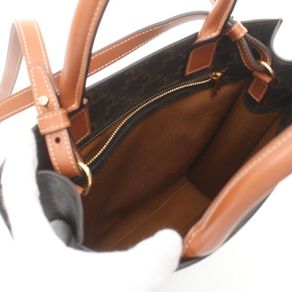 2119900011455 3 Celine Small Vertical Triomphe Tote Bag Black Brown