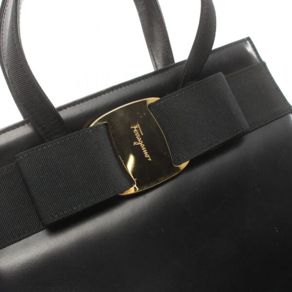 2119900012179 10 Salvatore Ferragamo Rose Ribbon Handbag Leather Black