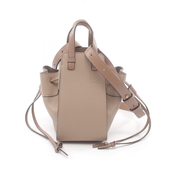 2119900012711 1 Loewe Hammock Drawstring Mini Handbag Leather Beige