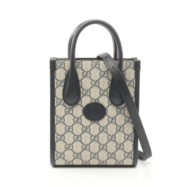 2120700041771 1 Gucci Interlocking G Mini Tote Bag Beige Navy