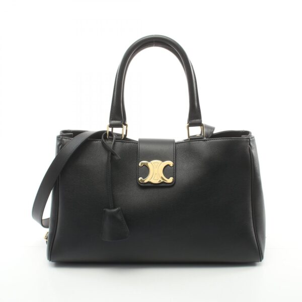 2120700046318 1 Celine Leather Medium Apolline Handbag Black