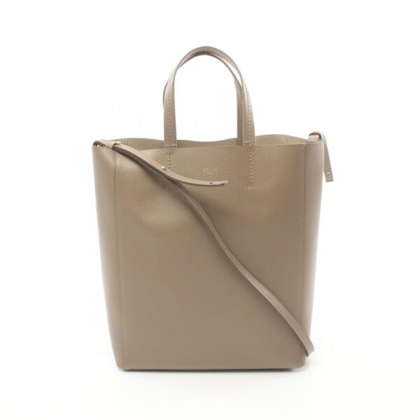 2120700078111 1 Celine Leather Small Vertical Tote Bag Beige