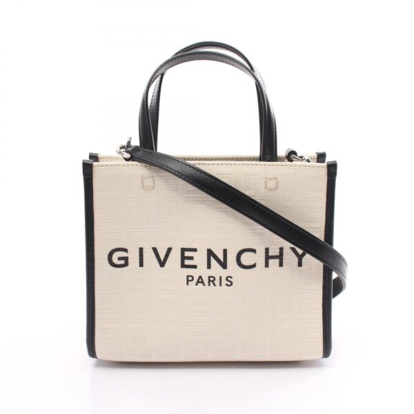 2120700080220 1 Givenchy G Tote Mini Handbag Leather White Black