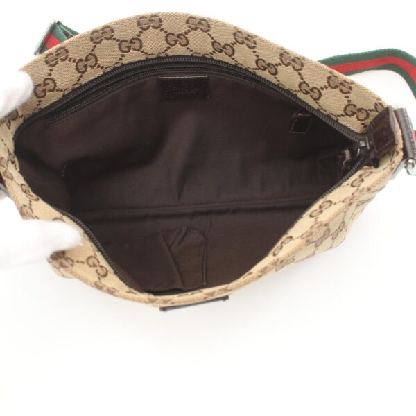 2120700080992 3 Gucci GG Sherry Line Shoulder Bag Leather Beige Multicolor