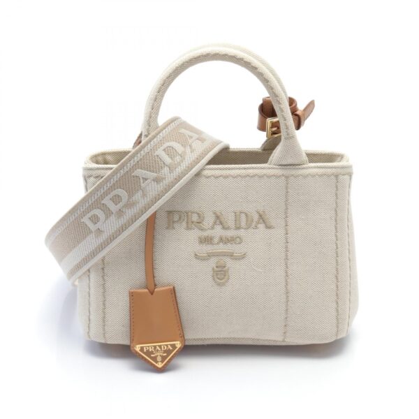 2120700086185 1 Prada Kanapa Mini Handbag Linen Beige