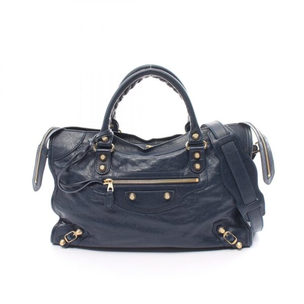 2120700089483 1 Balenciaga Giant City Handbag Leather Navy