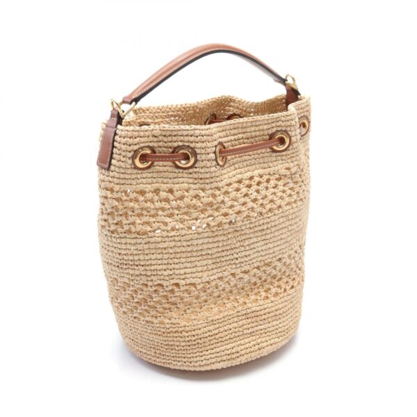 2120700131076 2 Celine Raffia Leather Clara Handbag Beige Brown