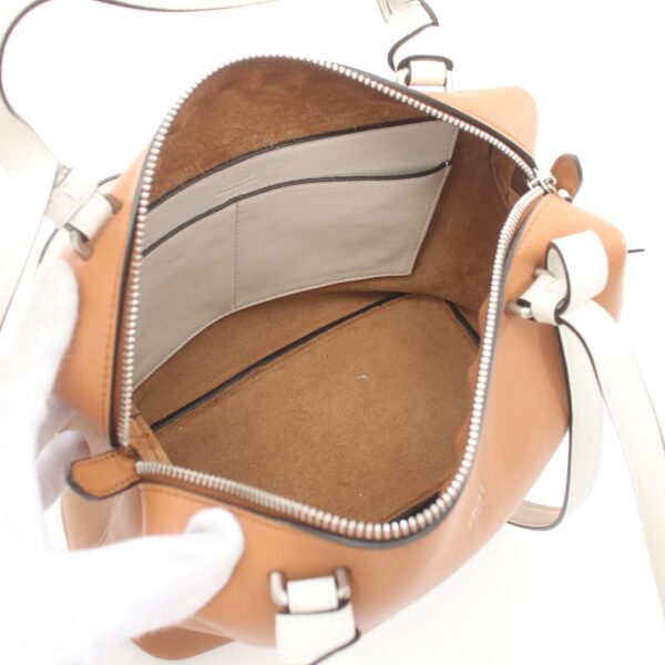 2120700131472 3 Celine Leather Small Cube Shoulder Bag Brown White