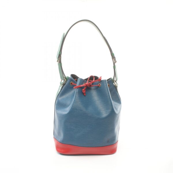 2120700135883 1 Louis Vuitton Noe Epi Leather Shoulder Bag Blue Green Red