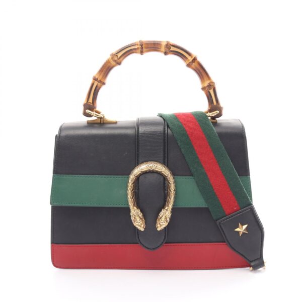 2120700137146 1 Gucci Bamboo Dionysus Medium Handbag Leather Navy Multicolor