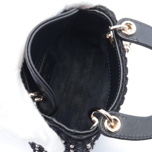 2120700138150 3 Christian Dior Lady Dior Micro Handbag Leather Fabric Black