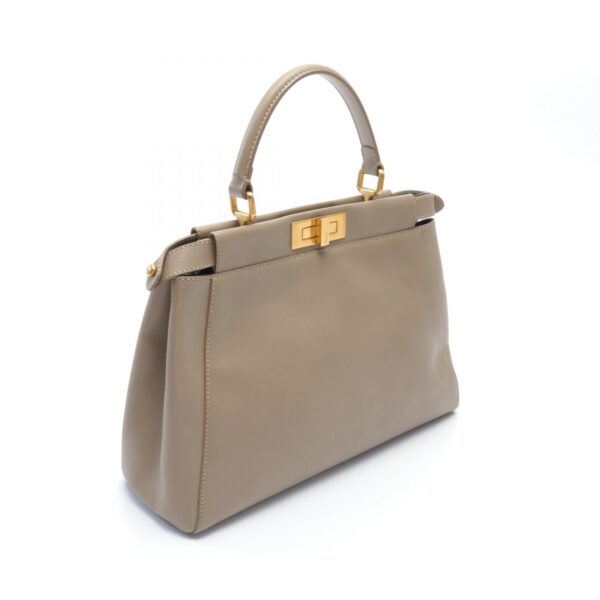 2120700138433 2 Fendi Peekaboo Regular Handbag Leather Beige