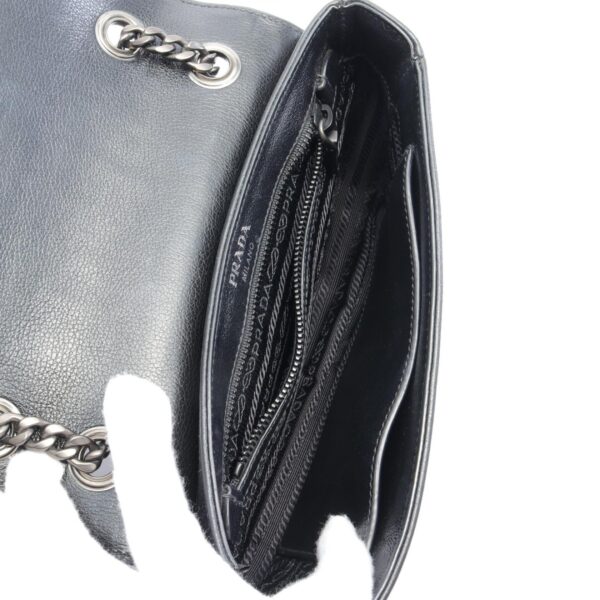 2120700141303 3 Prada Glacé Calf Shoulder Bag Leather Black