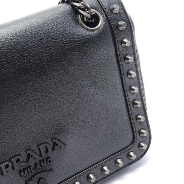 2120700141303 5 Prada Glacé Calf Shoulder Bag Leather Black