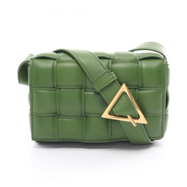 2120700143789 1 Bottega Veneta Padded Cassette Small Shoulder Bag Leather Green