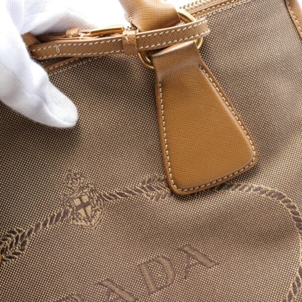 2120700152507 9 Prada Logo Jacquard Handbag Leather