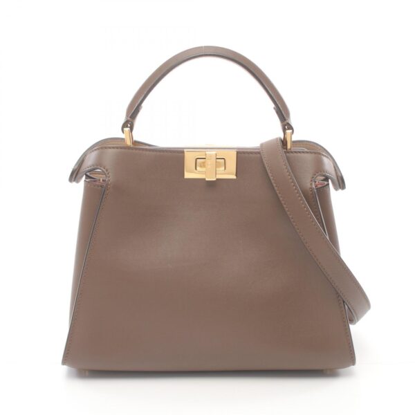 2120700155164 1 Fendi Peekaboo Essential Handbag Leather Brown