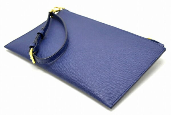 21460551 1 Prada Flat Pouch Plate Saffiano Leather Bluette Blue