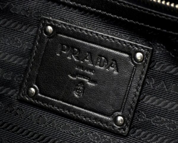 21500015 8 Prada Frill Handbag Tote Bag Nylon Leather Black