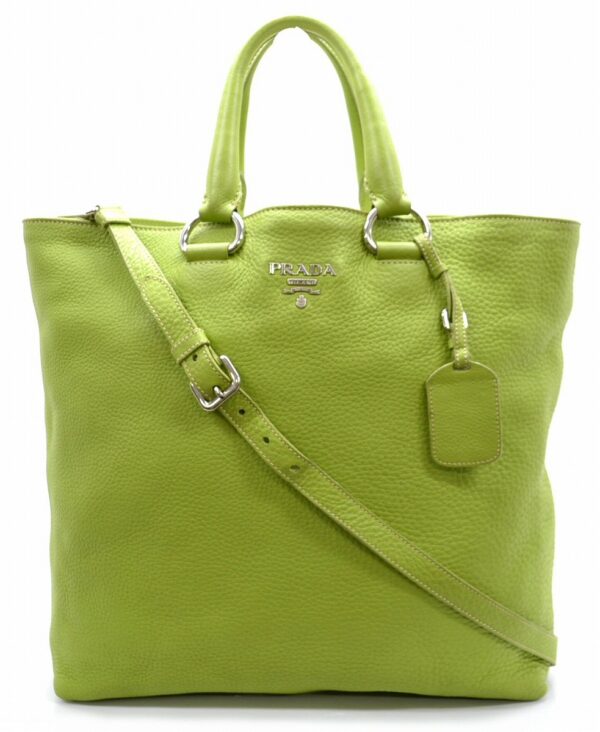 21510962 Prada 2WAY Tote Bag Leather Green