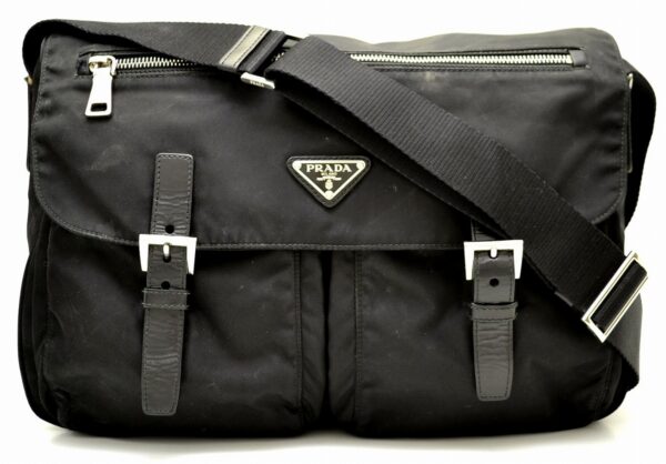 21560309 Prada Nylon Messenger Bag TESSUTO Black