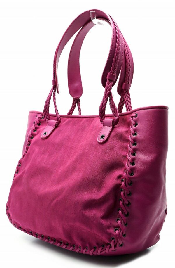 21600052 1 Christian Dior Trotter Ethnic Tote Bag Nylon Leather Pink Purple