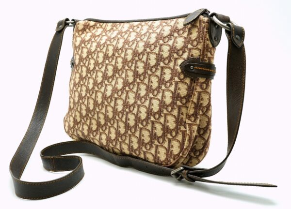 21600504 1 Christian Dior Trotter Shoulder Bag Crossbody Canvas Leather Beige Brown